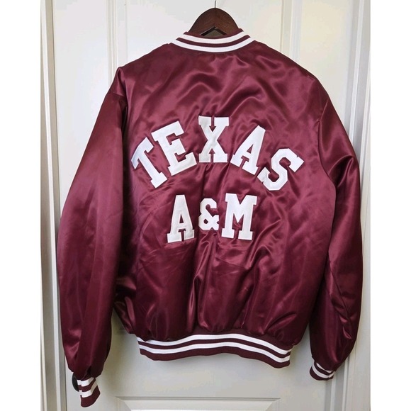 Chalk Line Other - Texas A&M Aggies Vintage 80s Chalk Line Satin Bomber Jacket‎ Maroon Red XXL USA